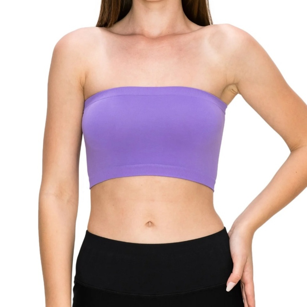 KURVE by IDEA Purple Bandeau Bando Strapless Bra Crop Tube Top